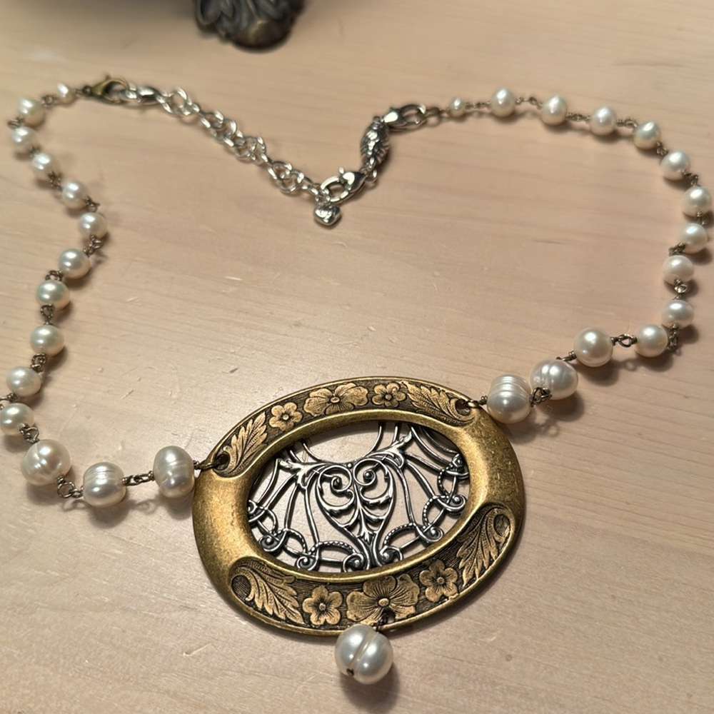 Brighton Gold and Pearl Necklace